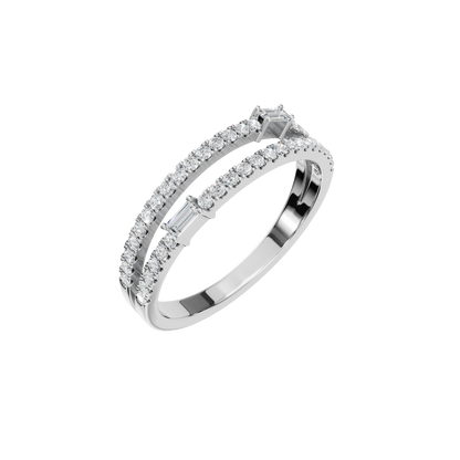 BAGUETTE ROUND  WEDDING BAND - M&D Signature Jewels