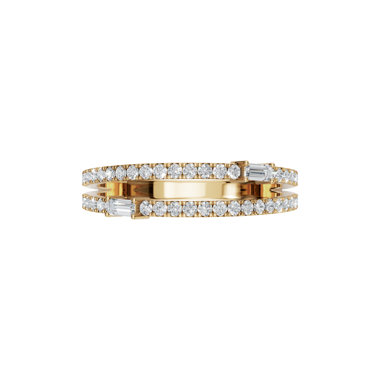 BAGUETTE ROUND  WEDDING BAND - M&D Signature Jewels