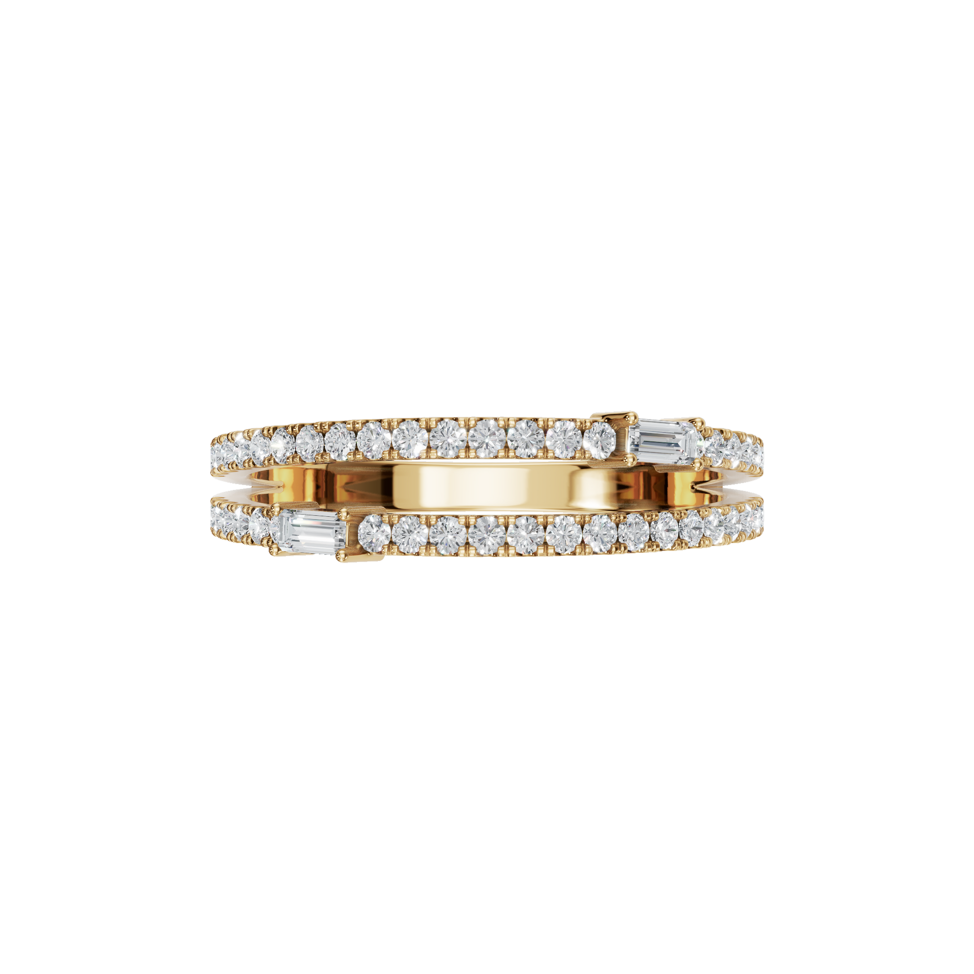 BAGUETTE ROUND  WEDDING BAND - M&D Signature Jewels