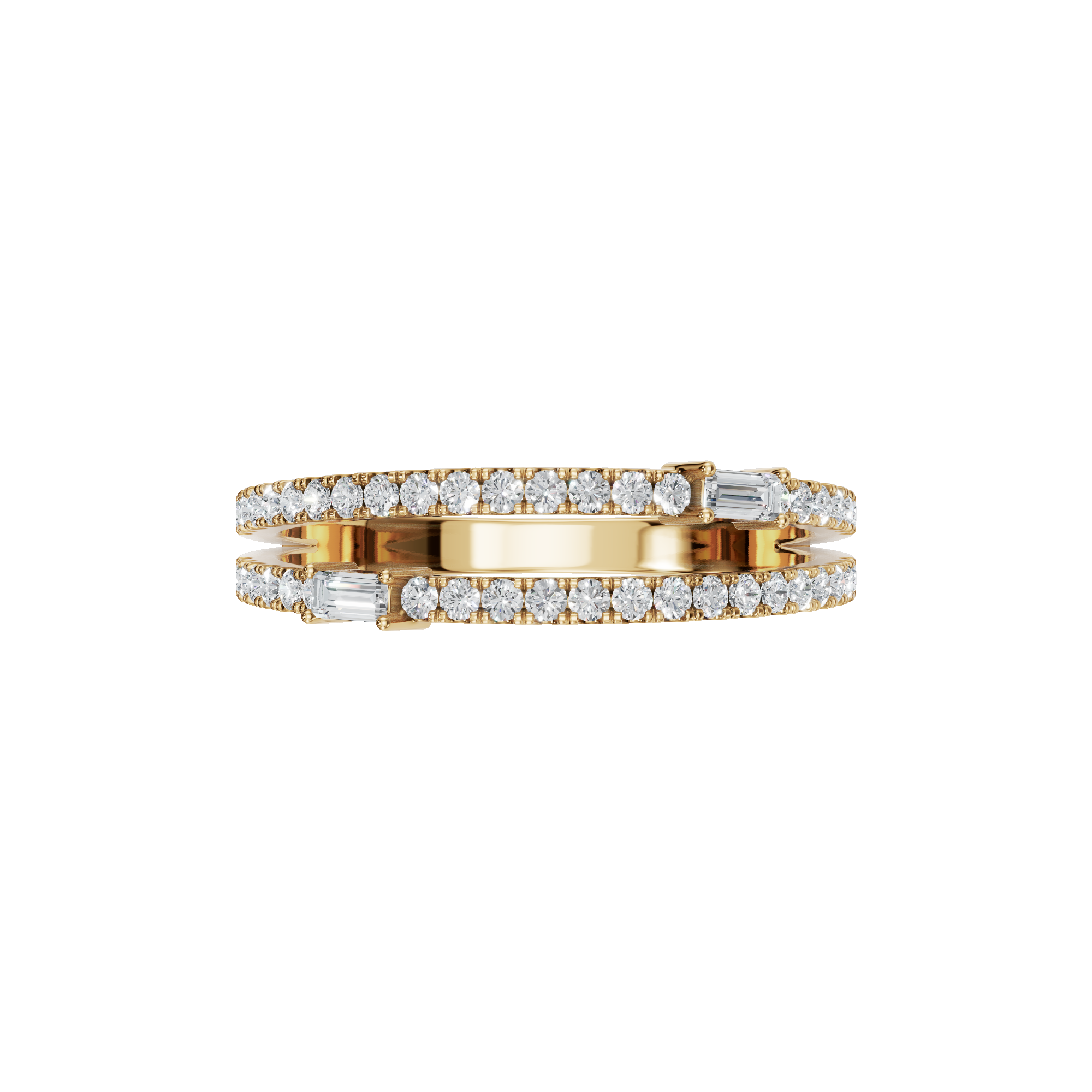 BAGUETTE ROUND  WEDDING BAND