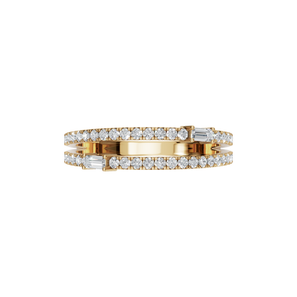 BAGUETTE ROUND  WEDDING BAND - M&D Signature Jewels