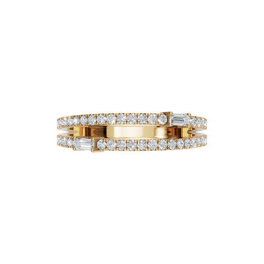 BAGUETTE ROUND  WEDDING BAND - M&D Signature Jewels