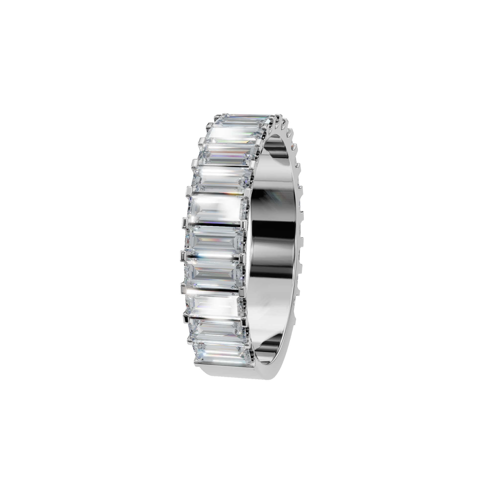 BAGUETTE HALF ETERNITY WEDDING RING