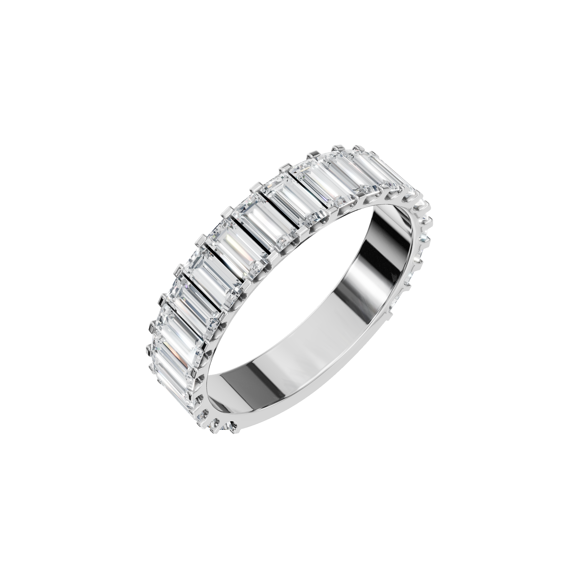 BAGUETTE HALF ETERNITY WEDDING RING