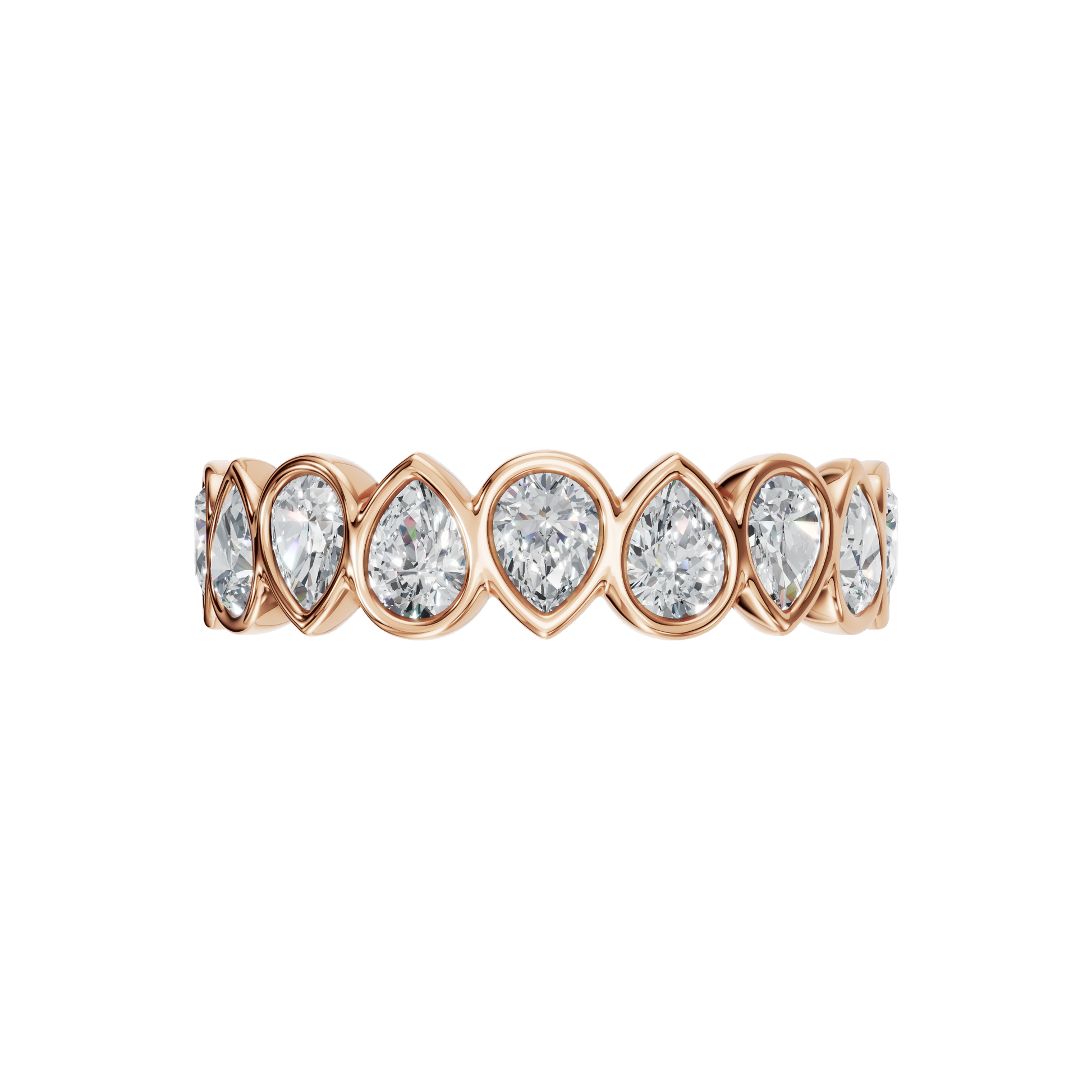 PEAR BEZEL HALF ETERNITY WEDDING BAND - M&D Signature Jewels
