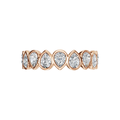 PEAR BEZEL HALF ETERNITY WEDDING BAND - M&D Signature Jewels