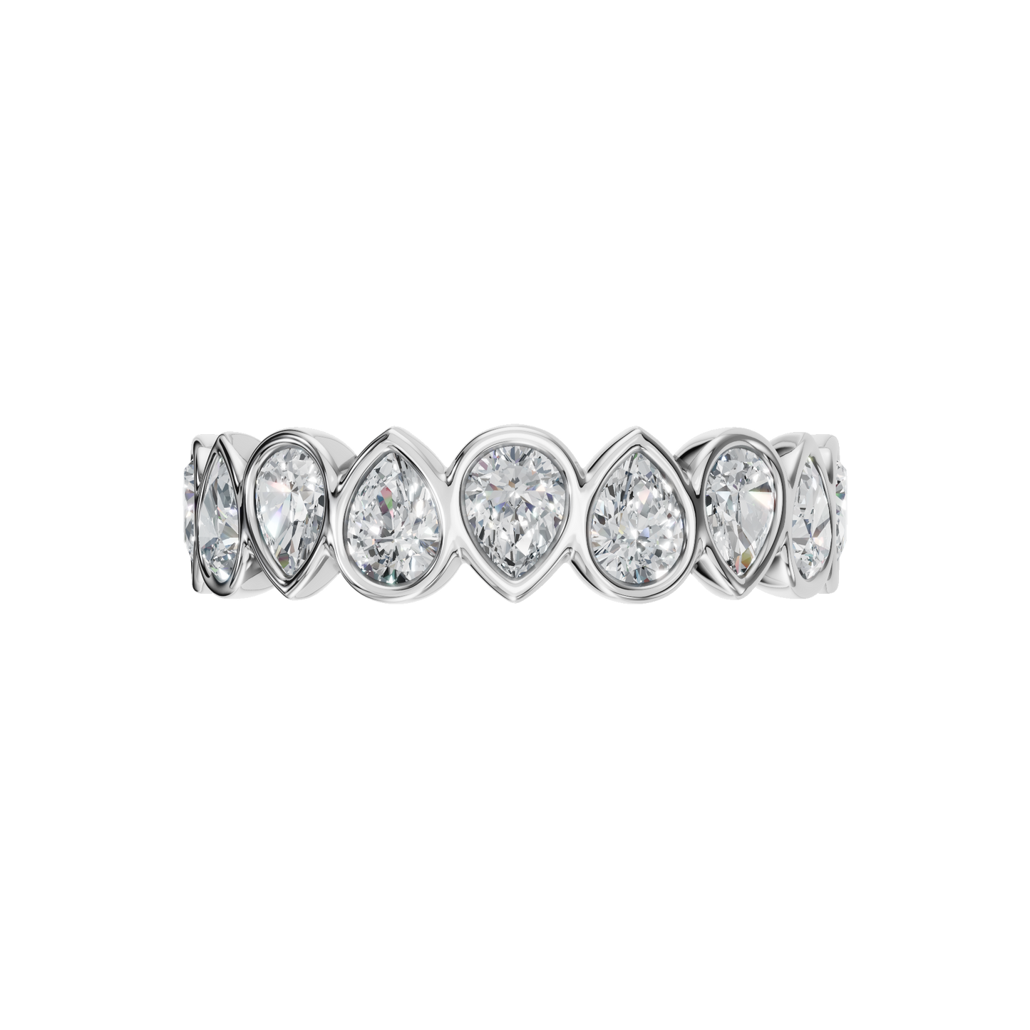 PEAR BEZEL HALF ETERNITY WEDDING BAND - M&D Signature Jewels