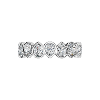 PEAR BEZEL HALF ETERNITY WEDDING BAND - M&D Signature Jewels