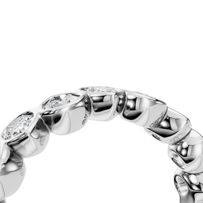 PEAR BEZEL HALF ETERNITY WEDDING BAND - M&D Signature Jewels