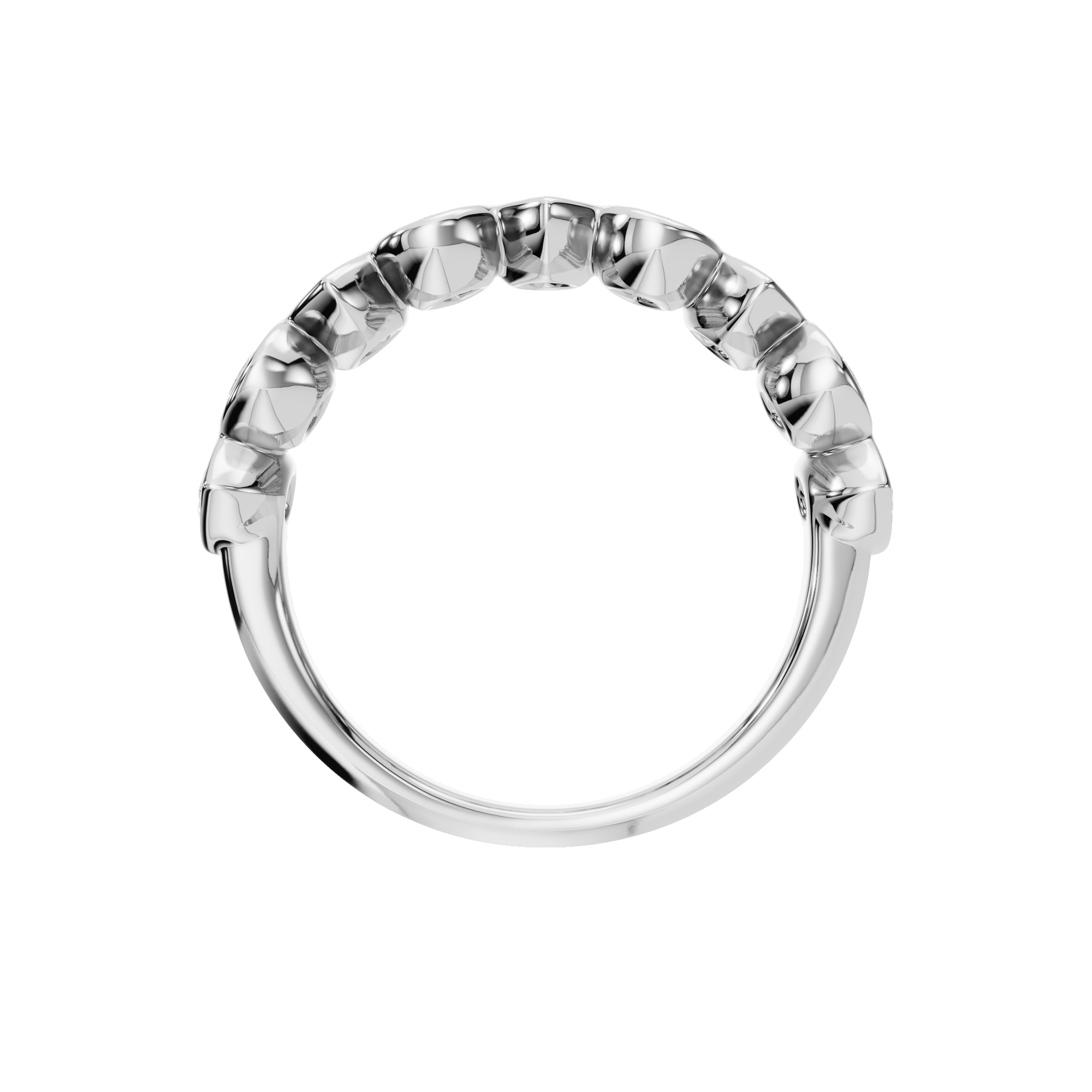 PEAR BEZEL HALF ETERNITY WEDDING BAND