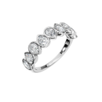 PEAR BEZEL HALF ETERNITY WEDDING BAND