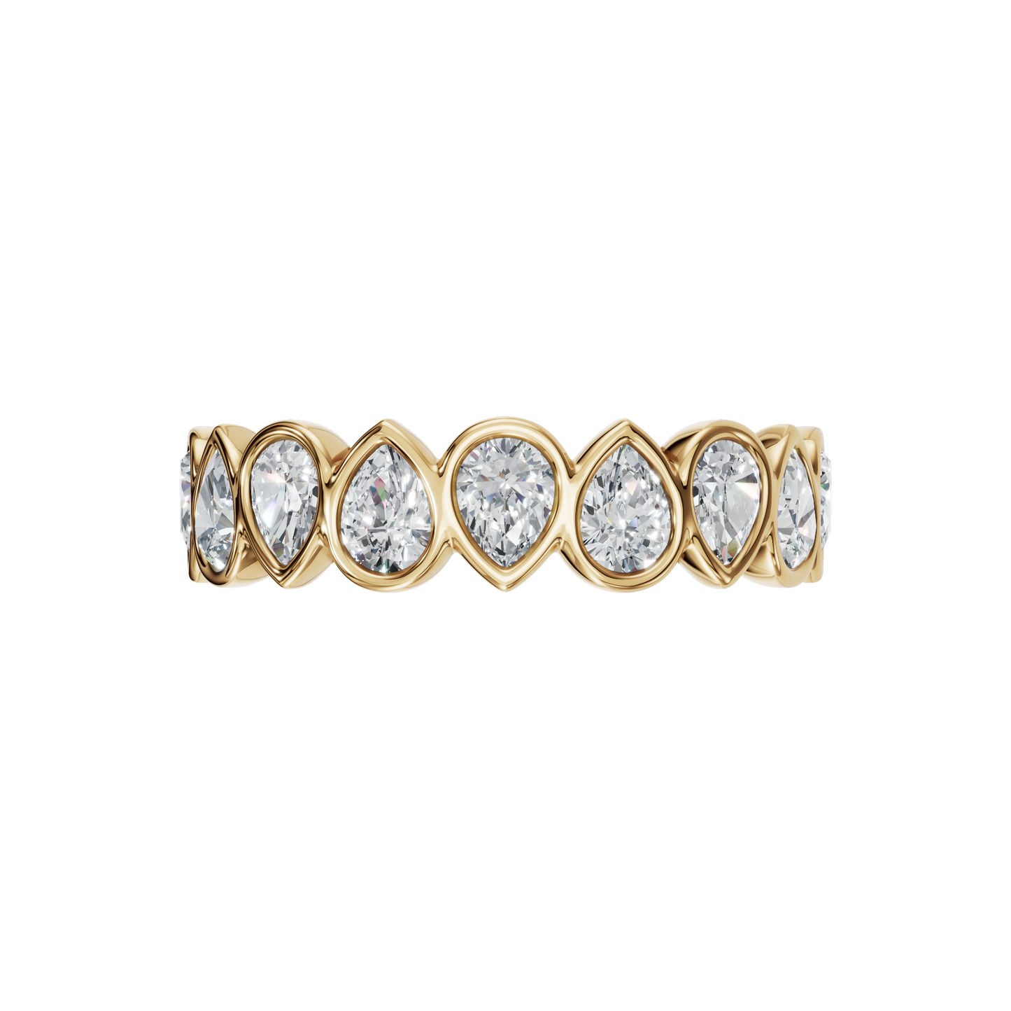 PEAR BEZEL HALF ETERNITY WEDDING BAND - M&D Signature Jewels