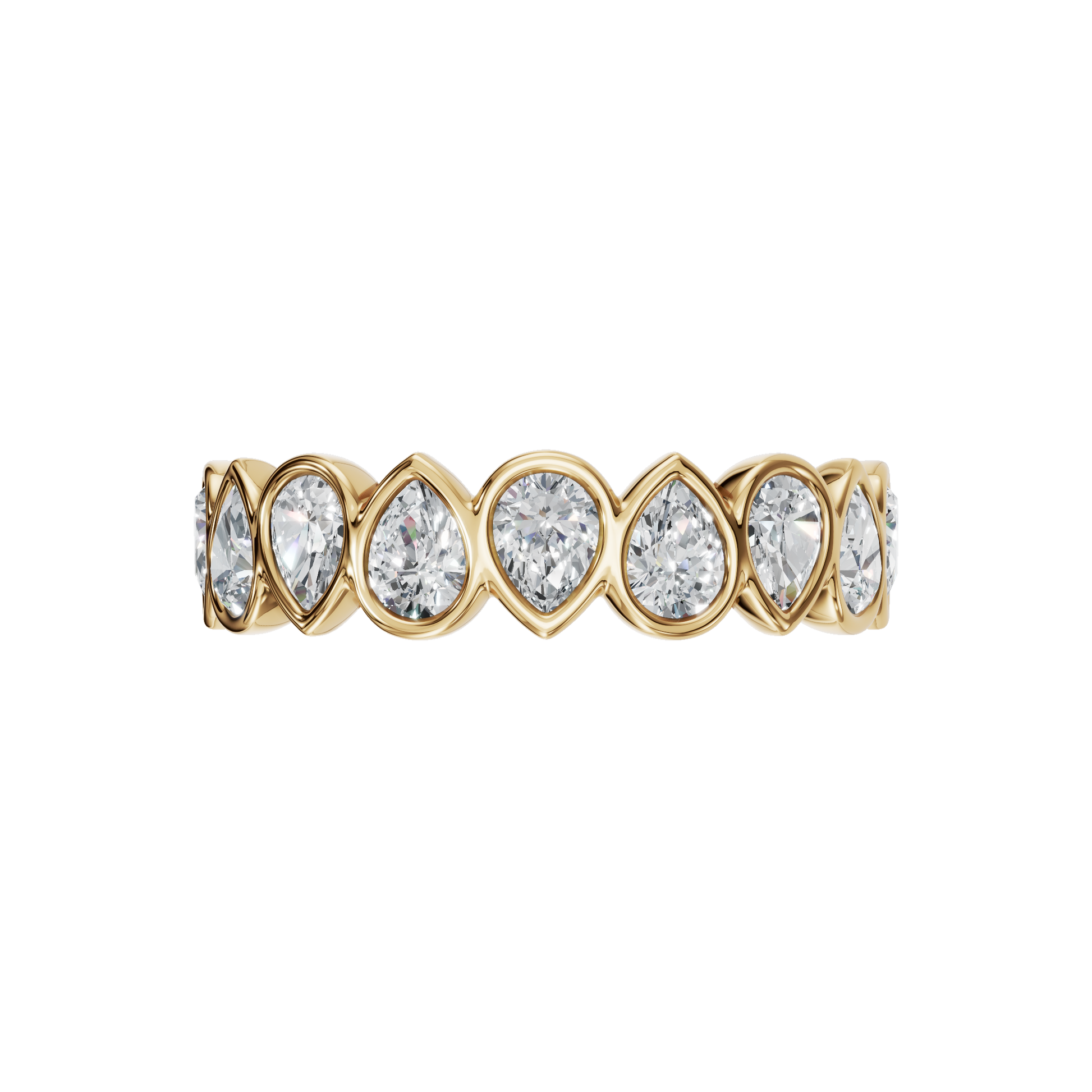 PEAR BEZEL HALF ETERNITY WEDDING BAND - M&D Signature Jewels