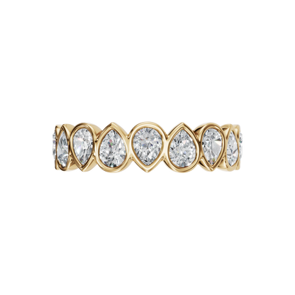 PEAR BEZEL HALF ETERNITY WEDDING BAND - M&D Signature Jewels