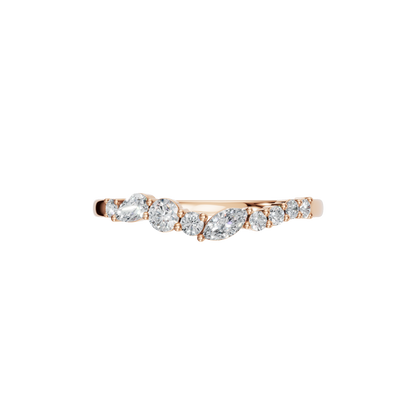 MARQUISE ROUND WAVE WEDDING BAND - M&D Signature Jewels