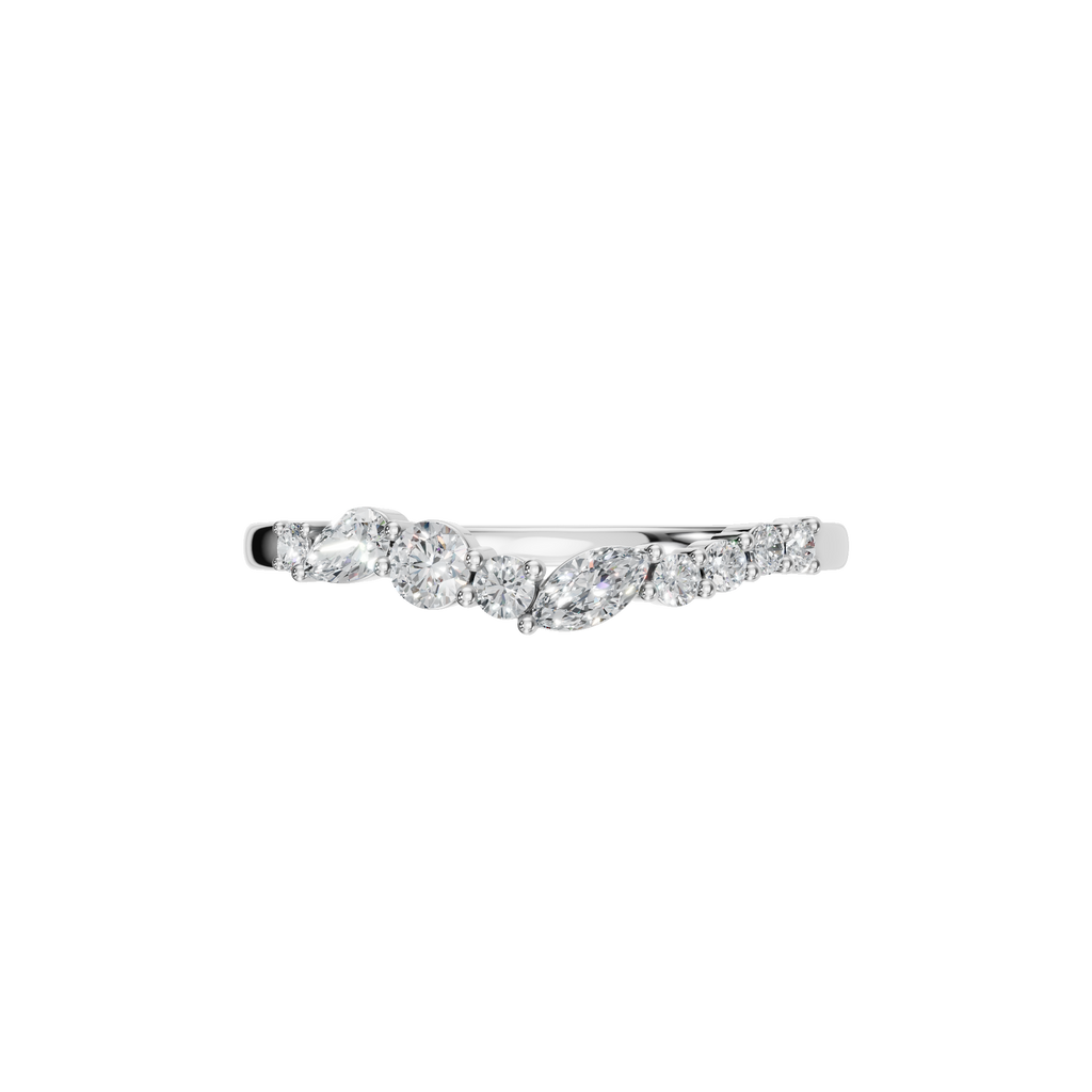 MARQUISE ROUND WAVE WEDDING BAND