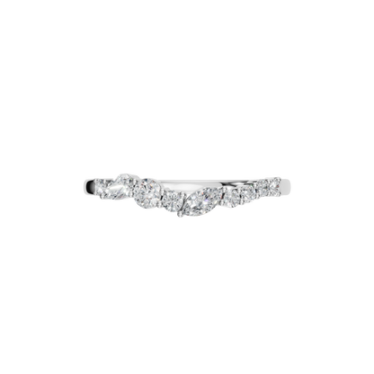 MARQUISE ROUND WAVE WEDDING BAND - M&D Signature Jewels