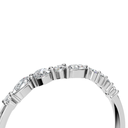 MARQUISE ROUND WAVE WEDDING BAND - M&D Signature Jewels