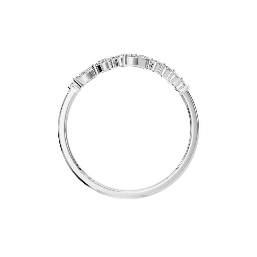 MARQUISE ROUND WAVE WEDDING BAND