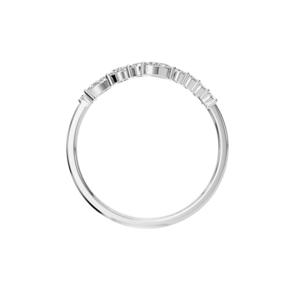 MARQUISE ROUND WAVE WEDDING BAND - M&D Signature Jewels