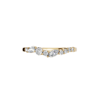 MARQUISE ROUND WAVE WEDDING BAND - M&D Signature Jewels