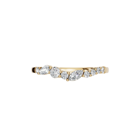 MARQUISE ROUND WAVE WEDDING BAND - M&D Signature Jewels