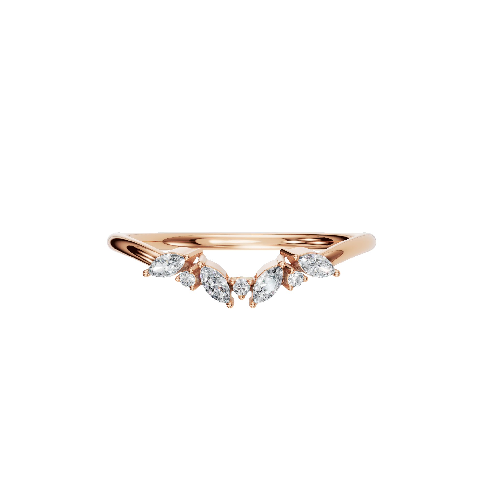 MARQUISE ROUND WEDDING BAND