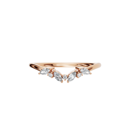 MARQUISE ROUND WEDDING BAND - M&D Signature Jewels