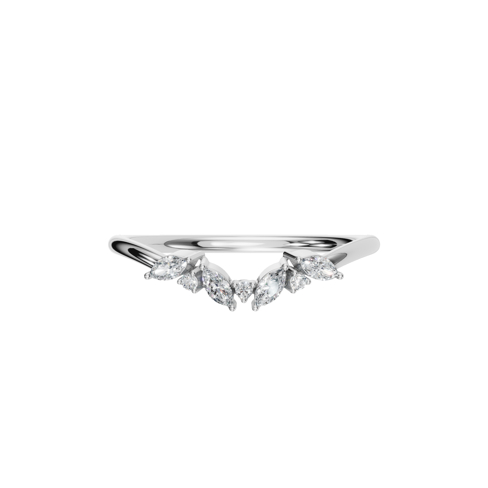 MARQUISE ROUND WEDDING BAND