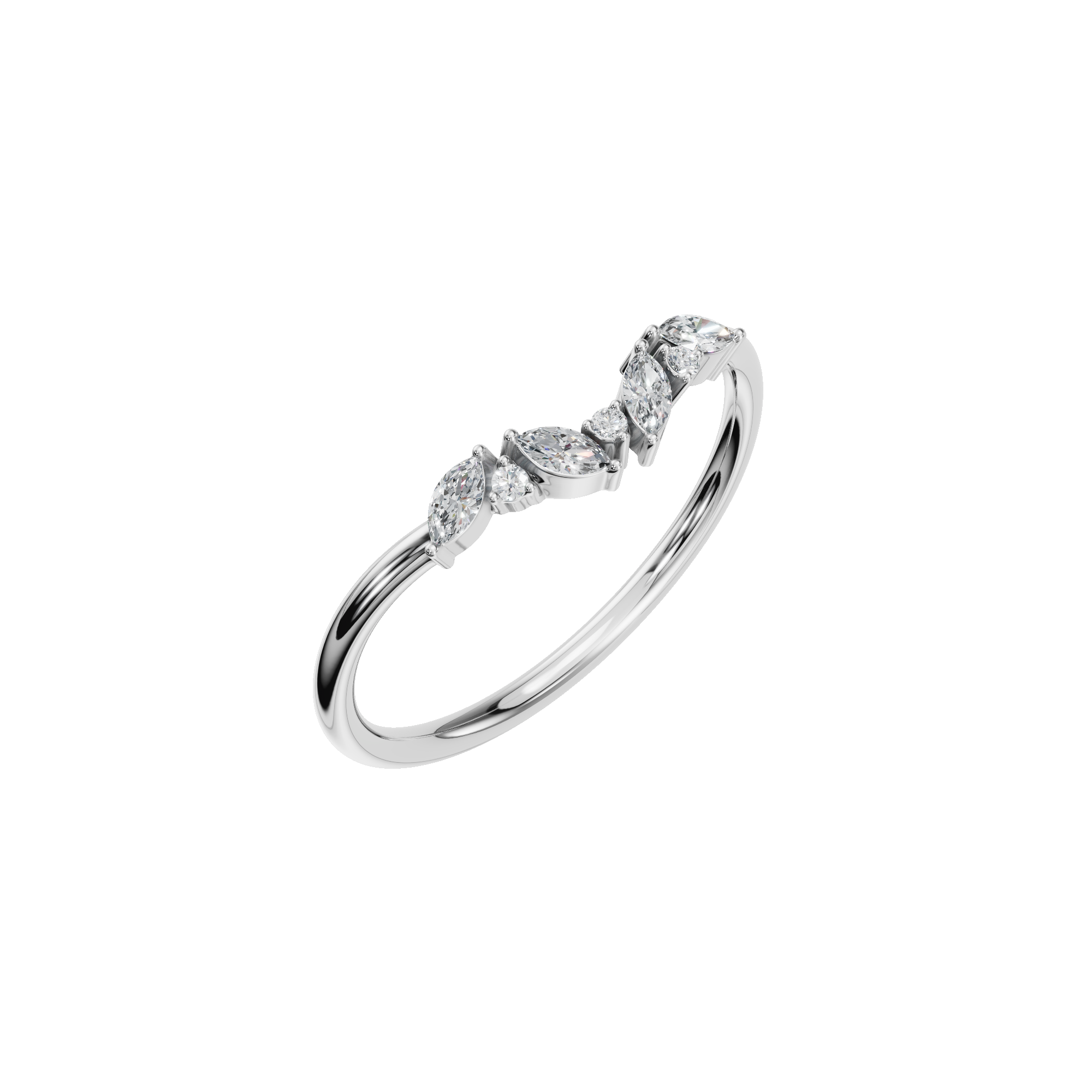 MARQUISE ROUND WEDDING BAND