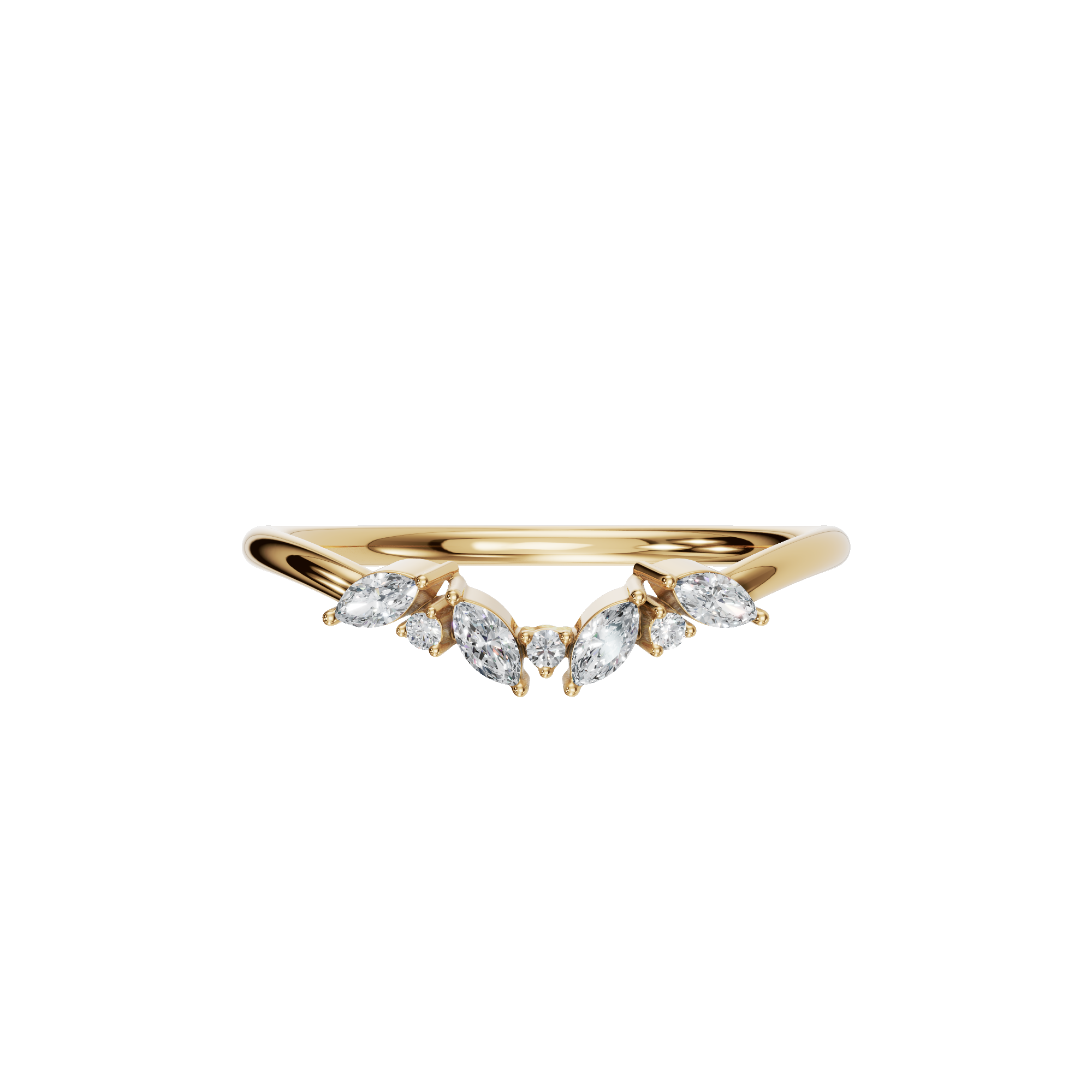 MARQUISE ROUND WEDDING BAND