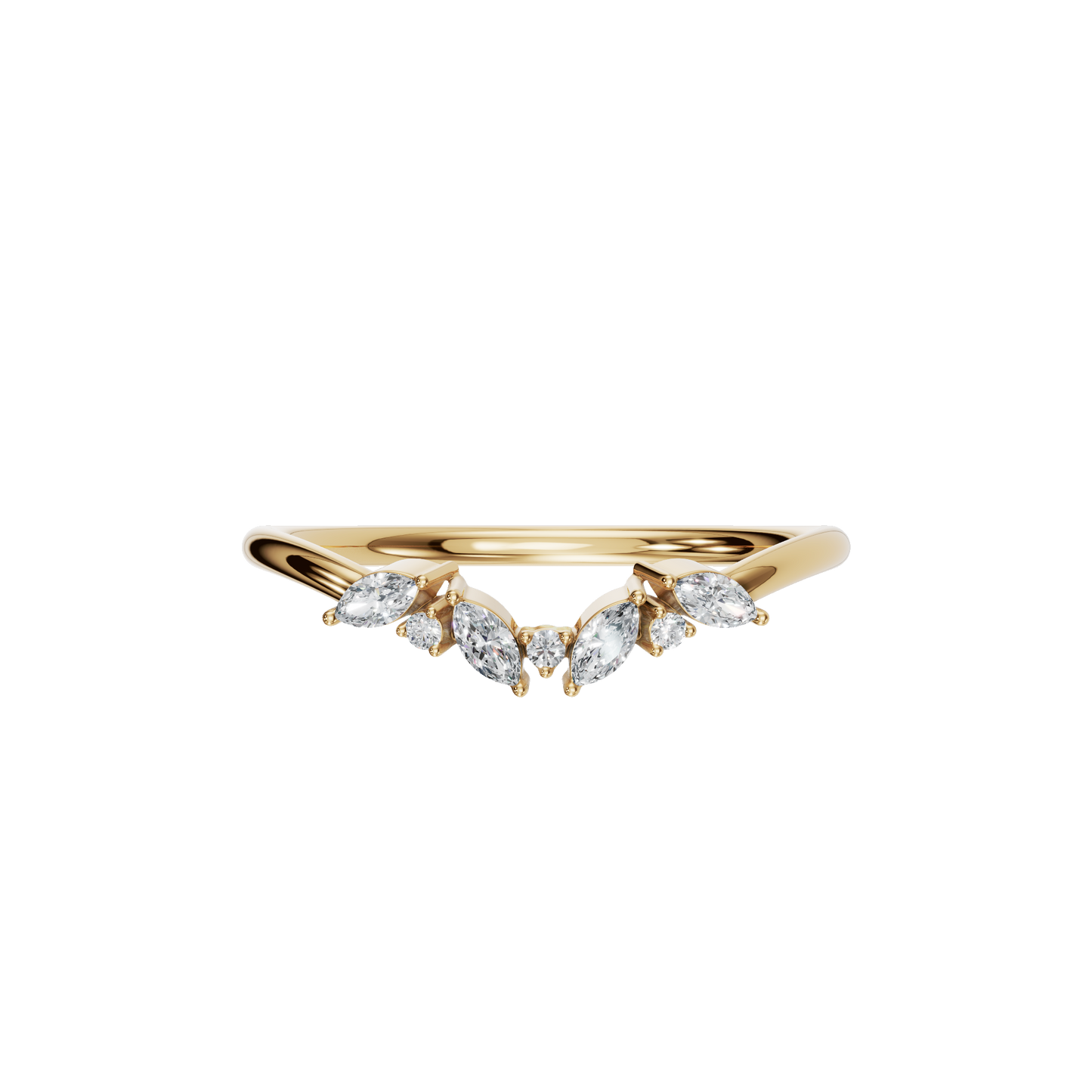 MARQUISE ROUND WEDDING BAND - M&D Signature Jewels