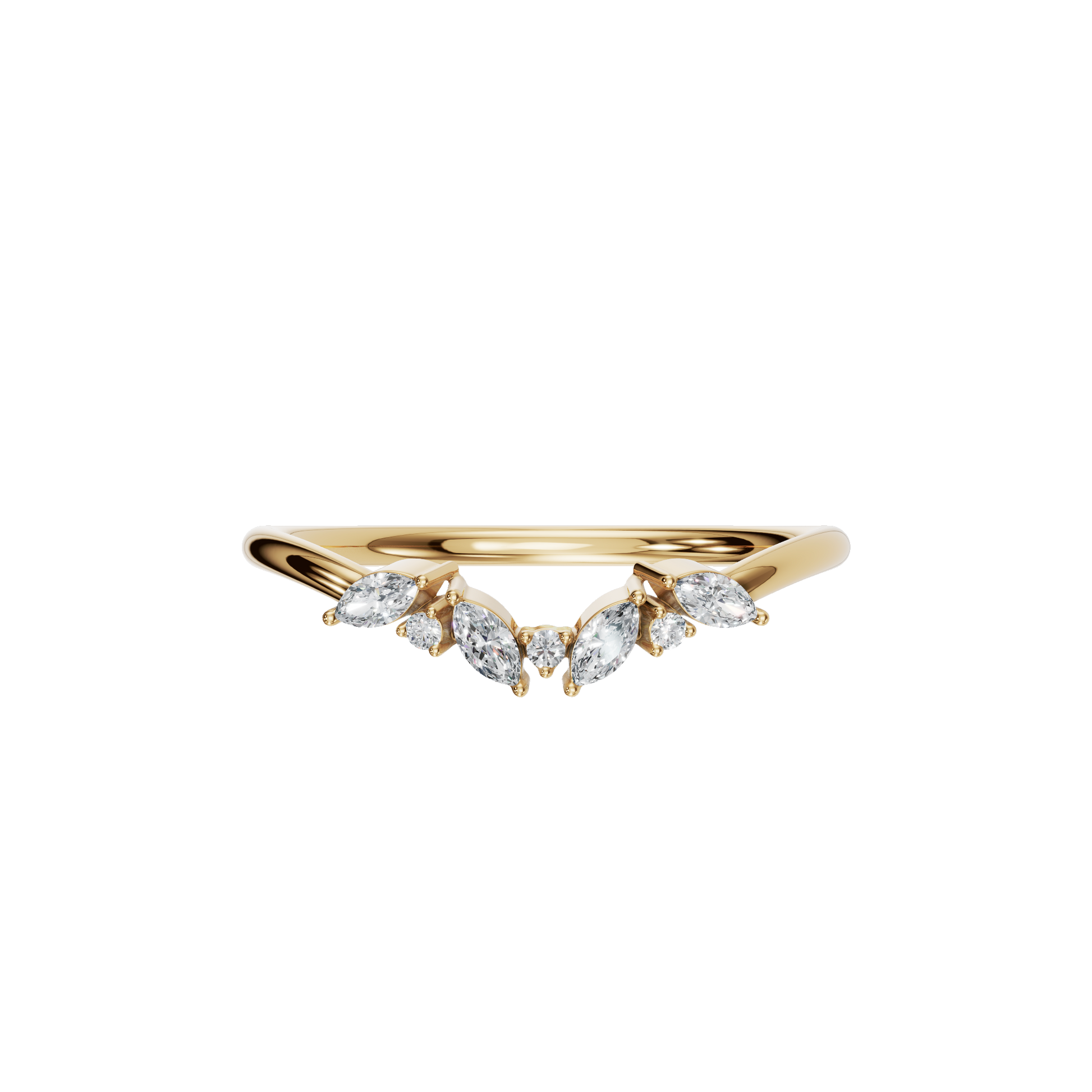 MARQUISE ROUND WEDDING BAND - M&D Signature Jewels