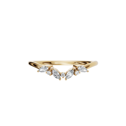 MARQUISE ROUND WEDDING BAND - M&D Signature Jewels