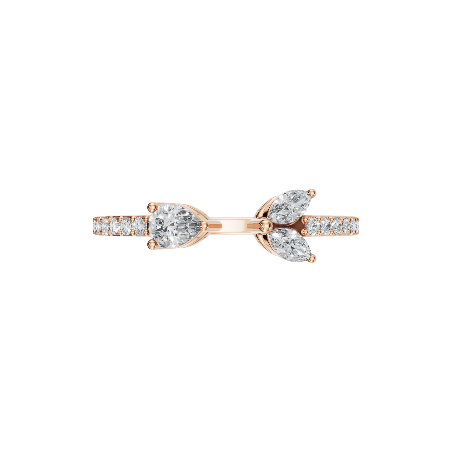 PEAR MARQUISE OPEN WEDDING RING - M&D Signature Jewels