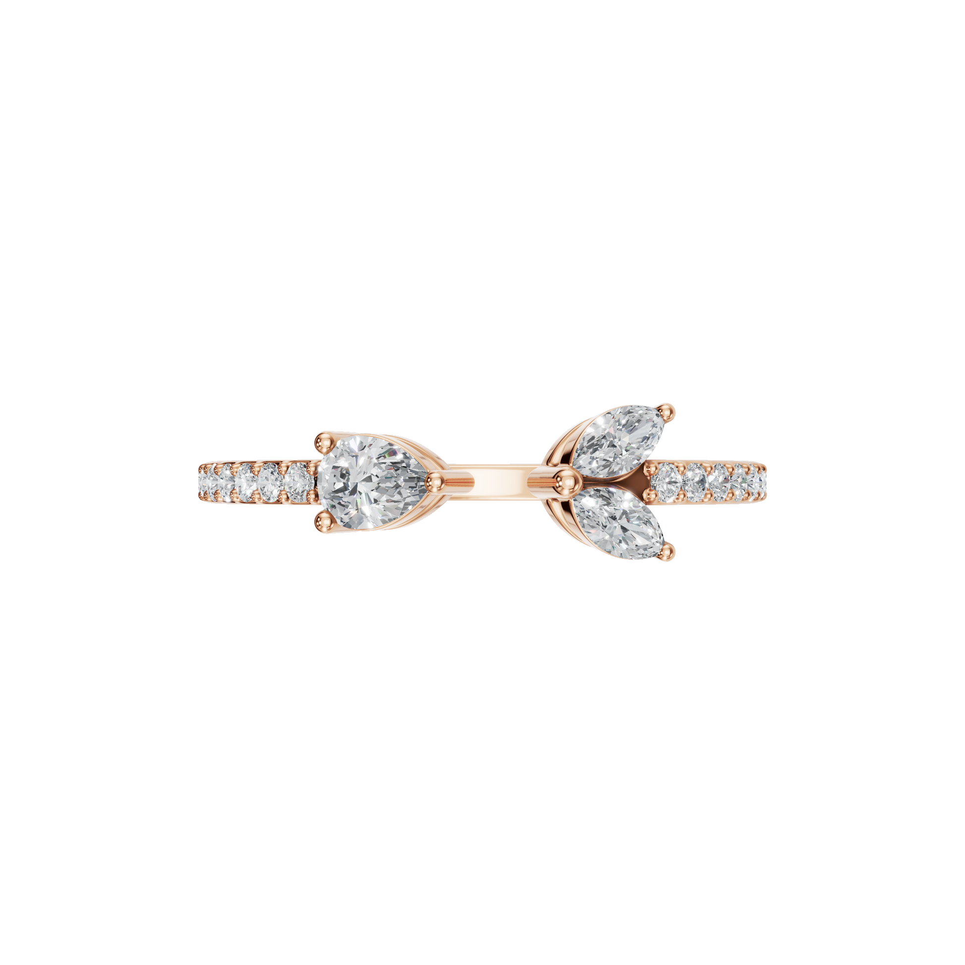 PEAR MARQUISE OPEN WEDDING RING - M&D Signature Jewels