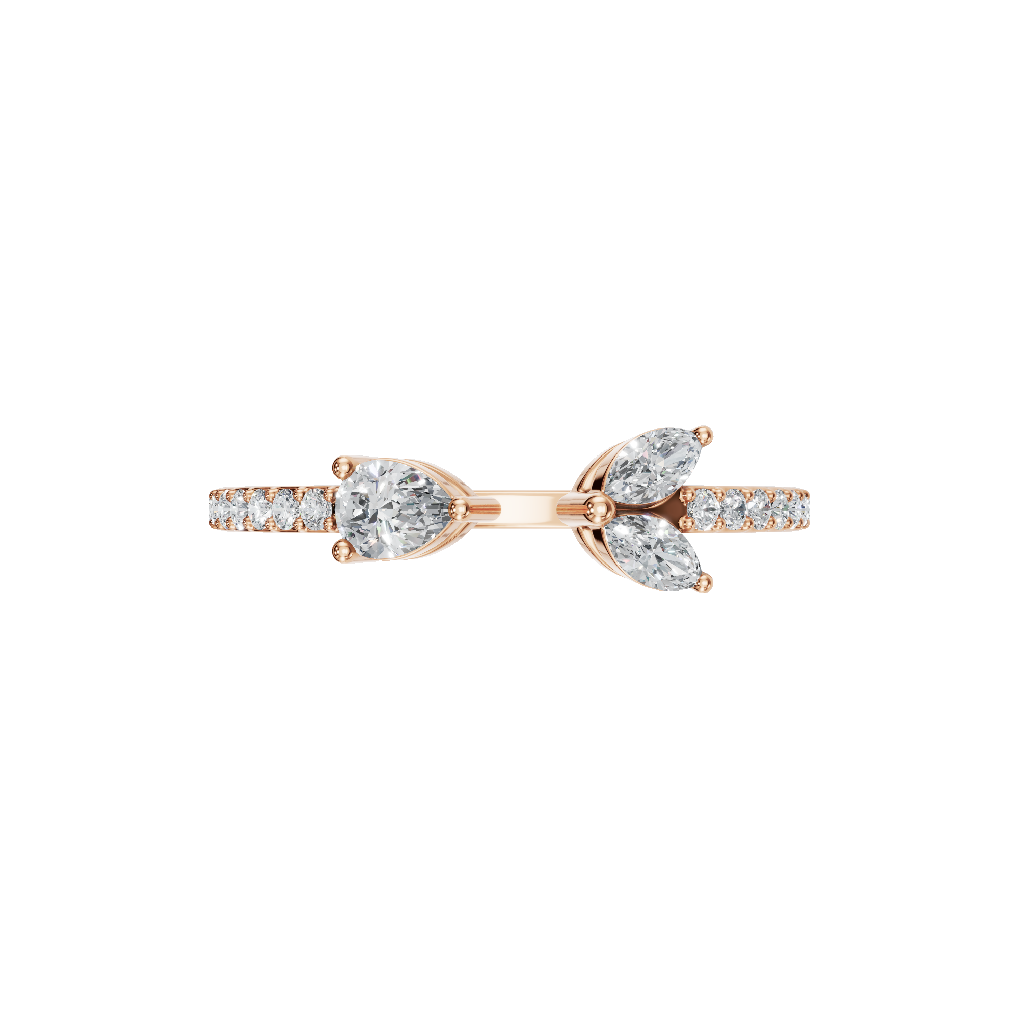 PEAR MARQUISE OPEN WEDDING RING