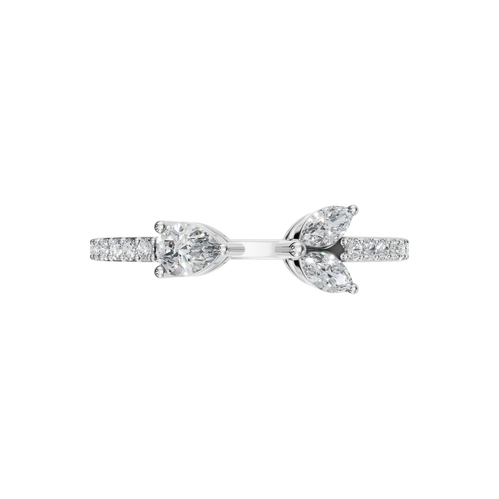 PEAR MARQUISE OPEN WEDDING RING
