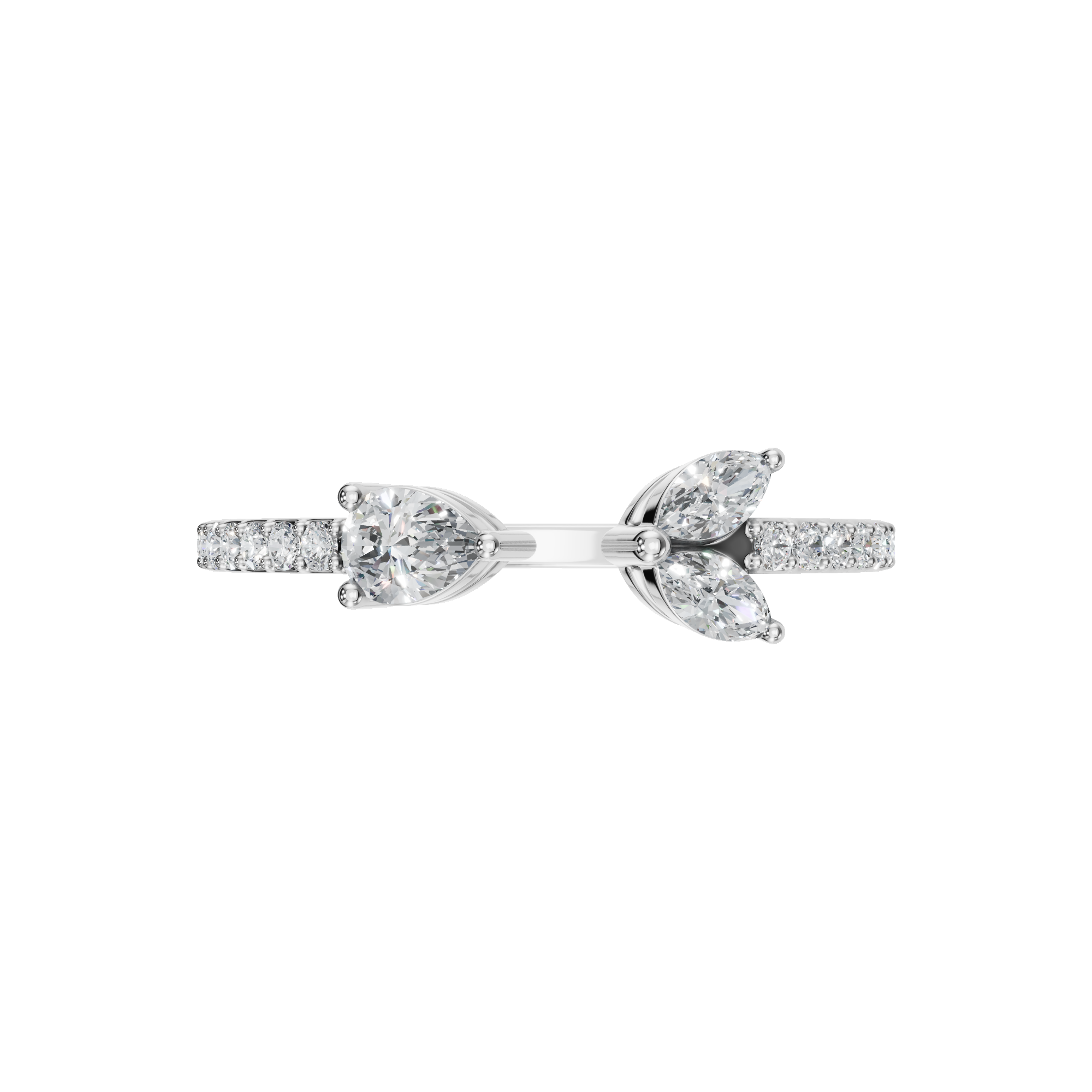 PEAR MARQUISE OPEN WEDDING RING