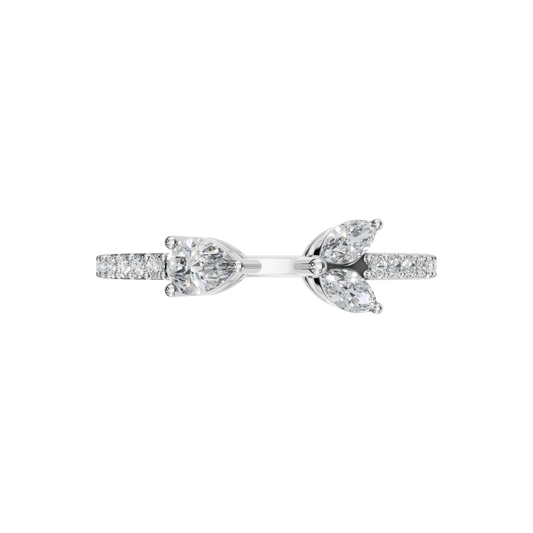 PEAR MARQUISE OPEN WEDDING RING