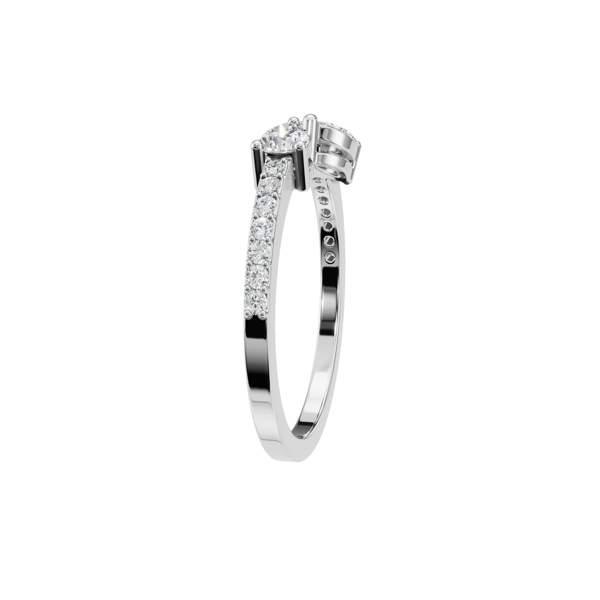 PEAR MARQUISE OPEN WEDDING RING