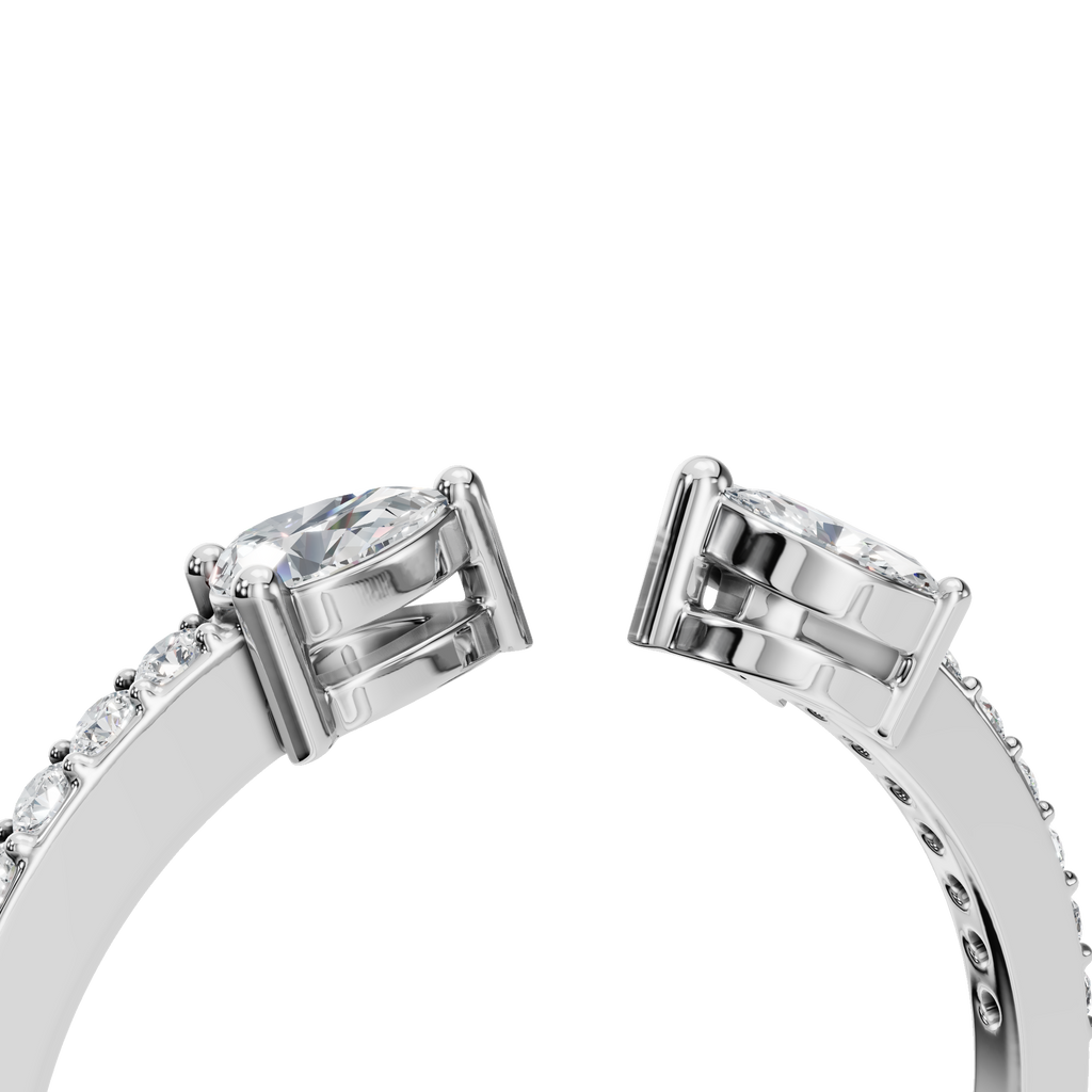 PEAR MARQUISE OPEN WEDDING RING