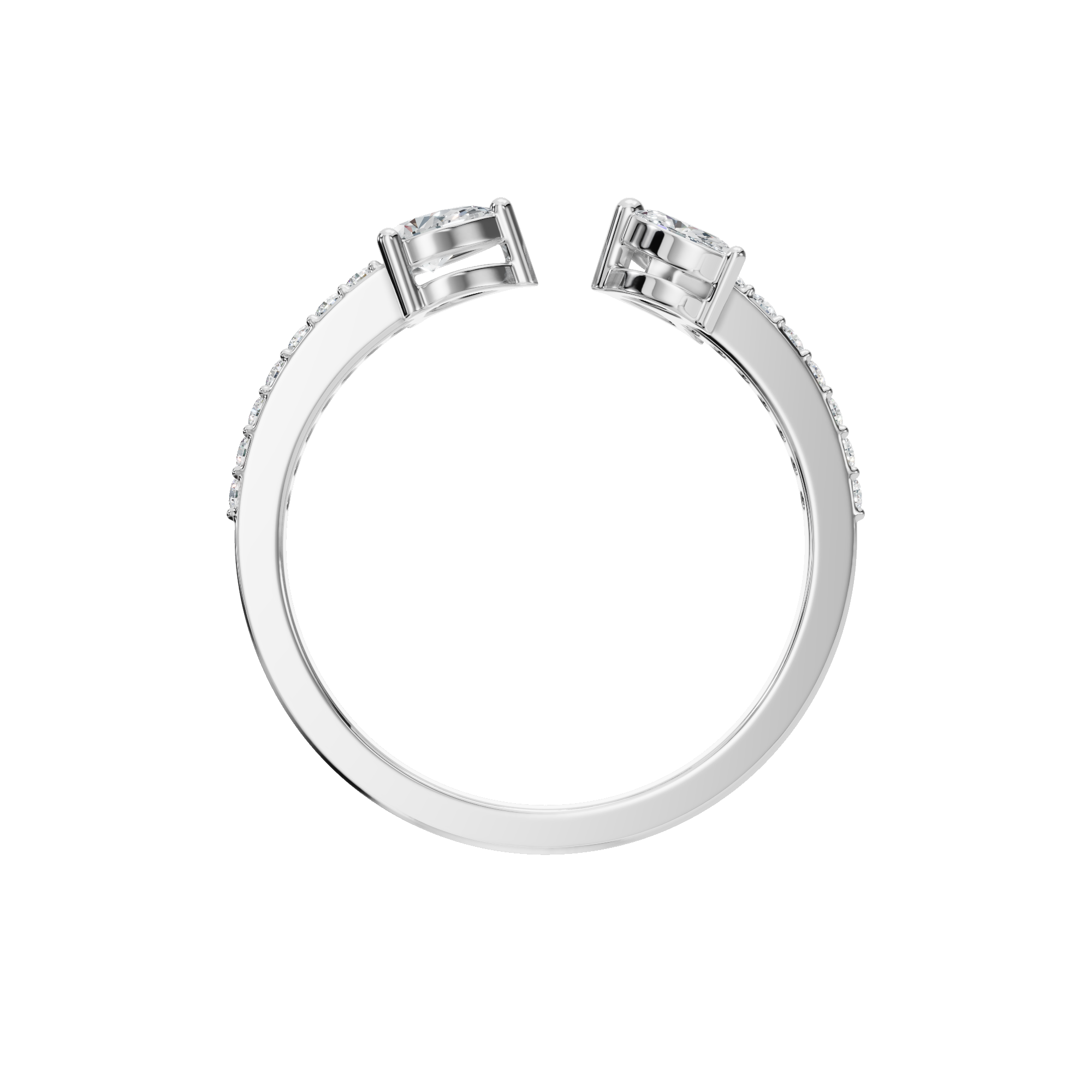 PEAR MARQUISE OPEN WEDDING RING