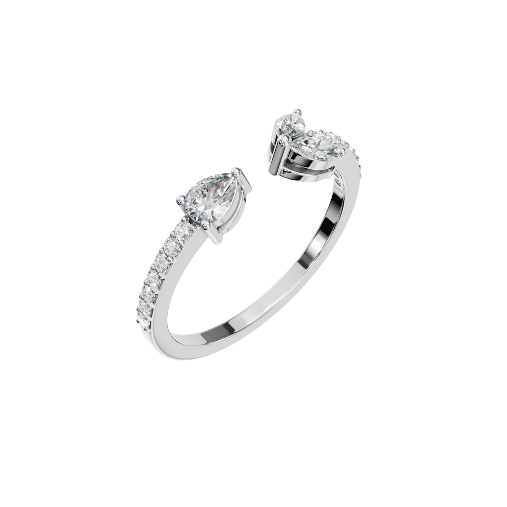 PEAR MARQUISE OPEN WEDDING RING