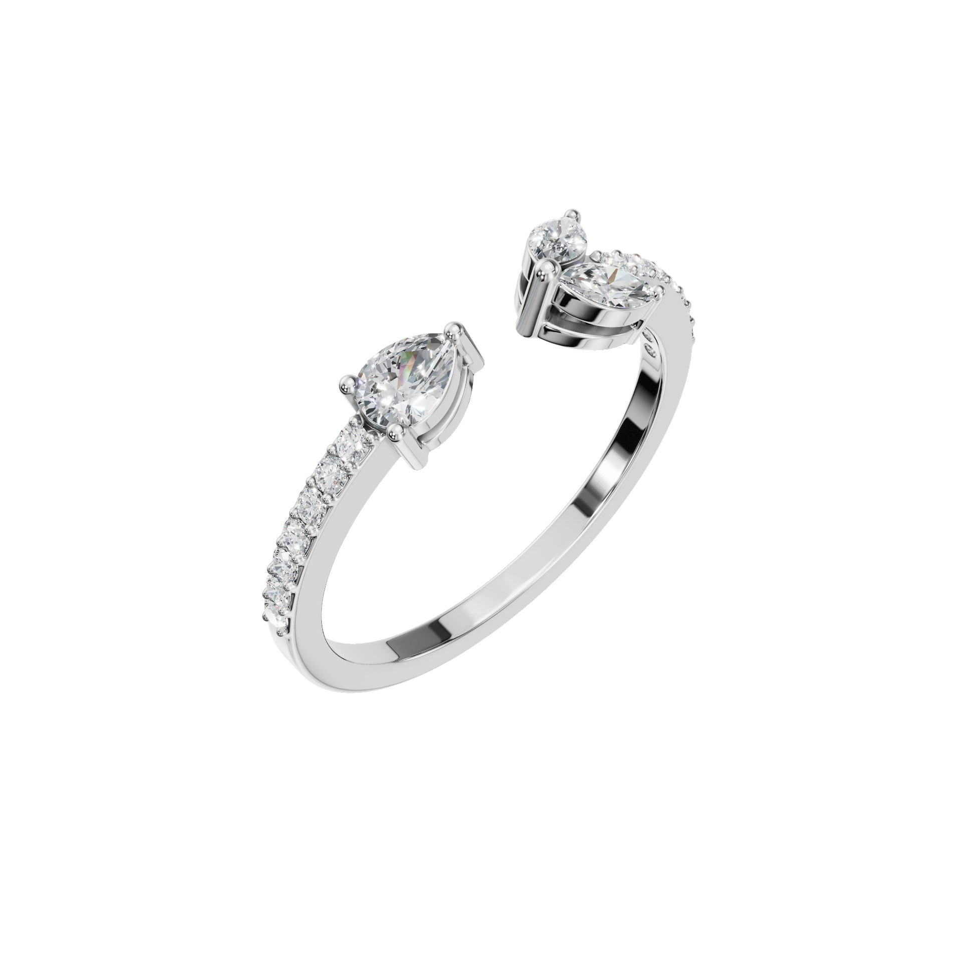 PEAR MARQUISE OPEN WEDDING RING - M&D Signature Jewels