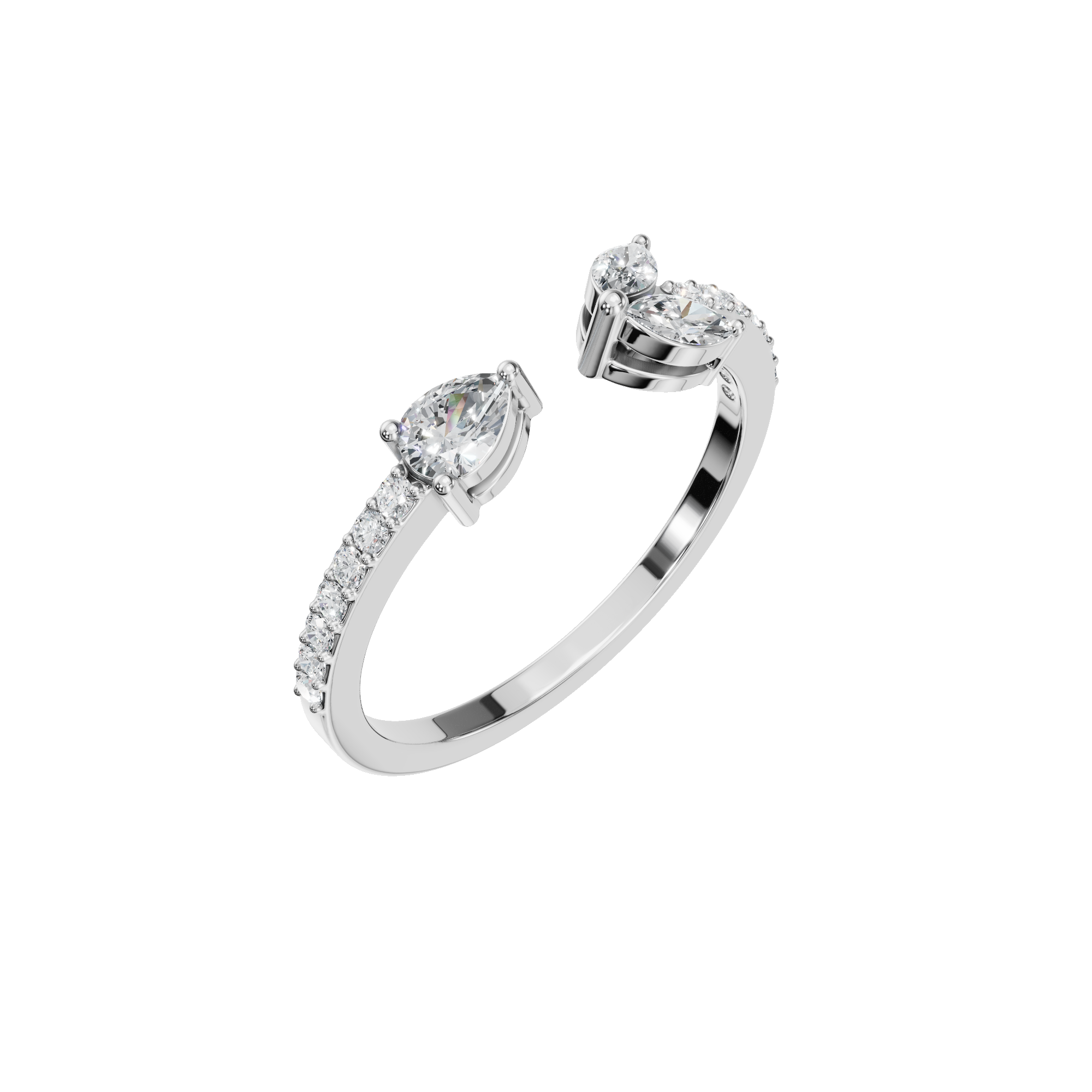 PEAR MARQUISE OPEN WEDDING RING