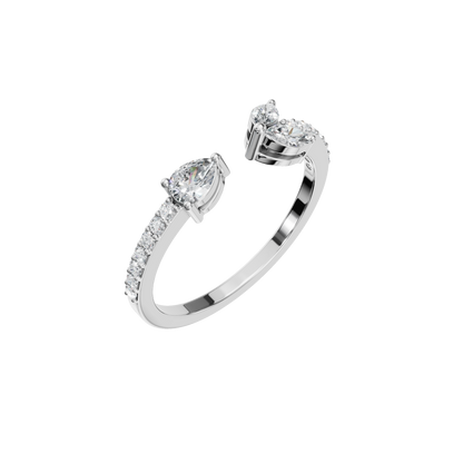 PEAR MARQUISE OPEN WEDDING RING - M&D Signature Jewels