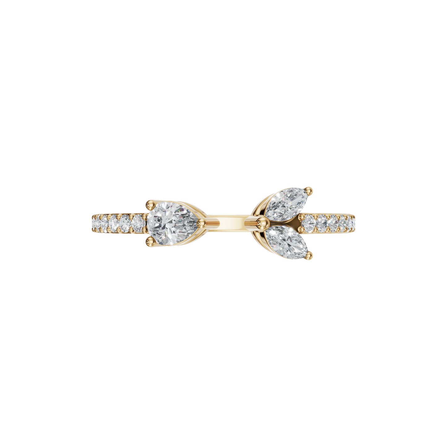 PEAR MARQUISE OPEN WEDDING RING - M&D Signature Jewels