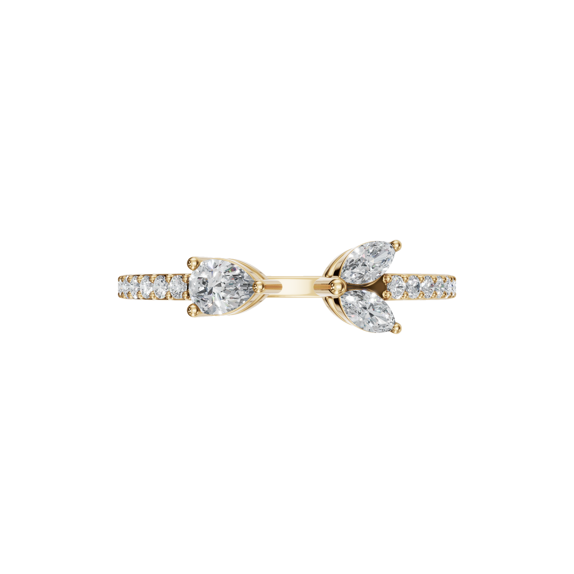 PEAR MARQUISE OPEN WEDDING RING - M&D Signature Jewels