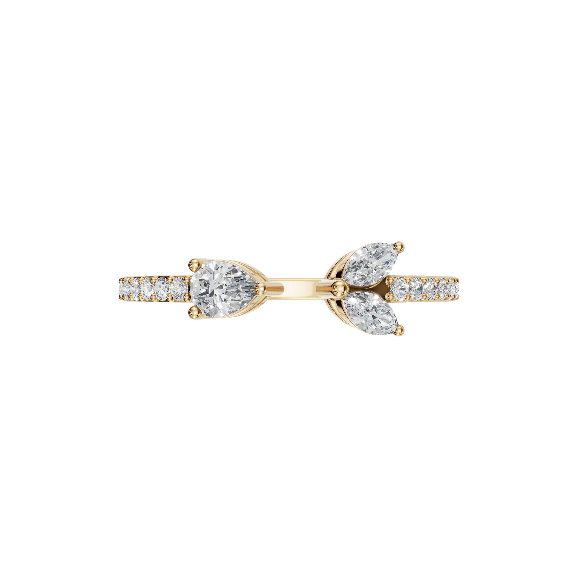 PEAR MARQUISE OPEN WEDDING RING
